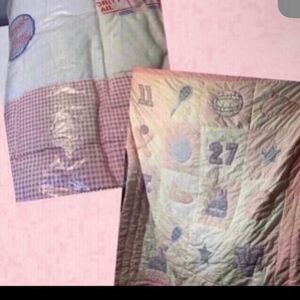 PEM America Pink-White-Multi "Sports" Quilt Comforter 76” x 86” EUC